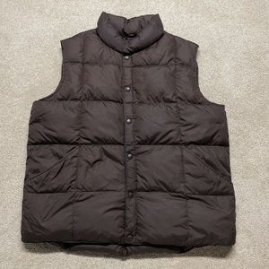Lands End Vest Men Large Adult Black Puffer Winter Down Coat Hike USA